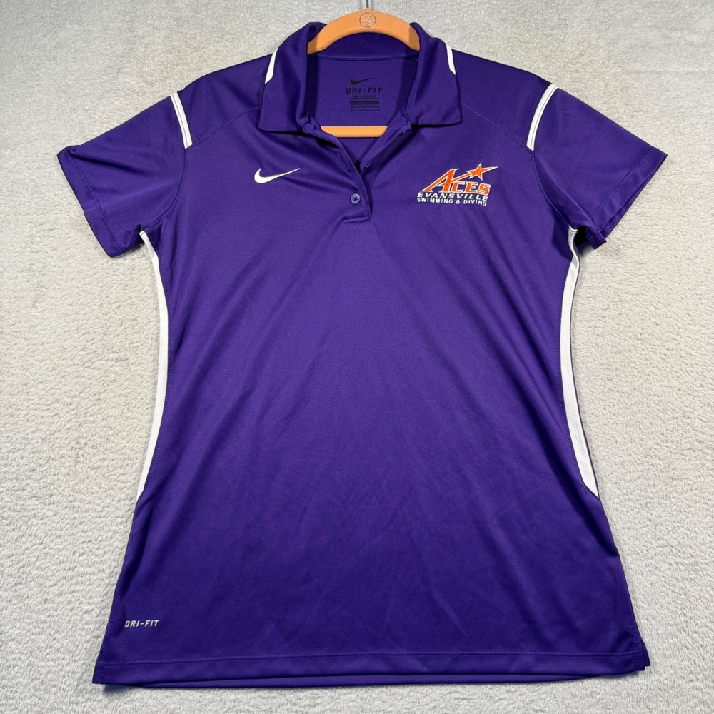 Nike Dri-FIT Evansville Purple Aces Swimming & Diving‎ Polo Shirt - Women's M